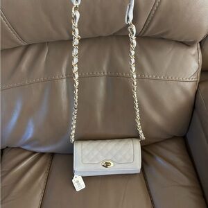 Chic Quilted Chain Crossbody Bag in Gray